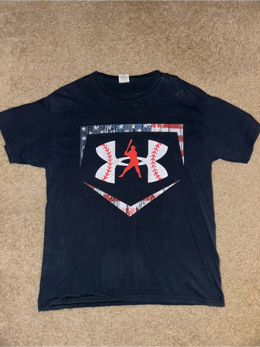 Tee with Red & White Baseball Logo